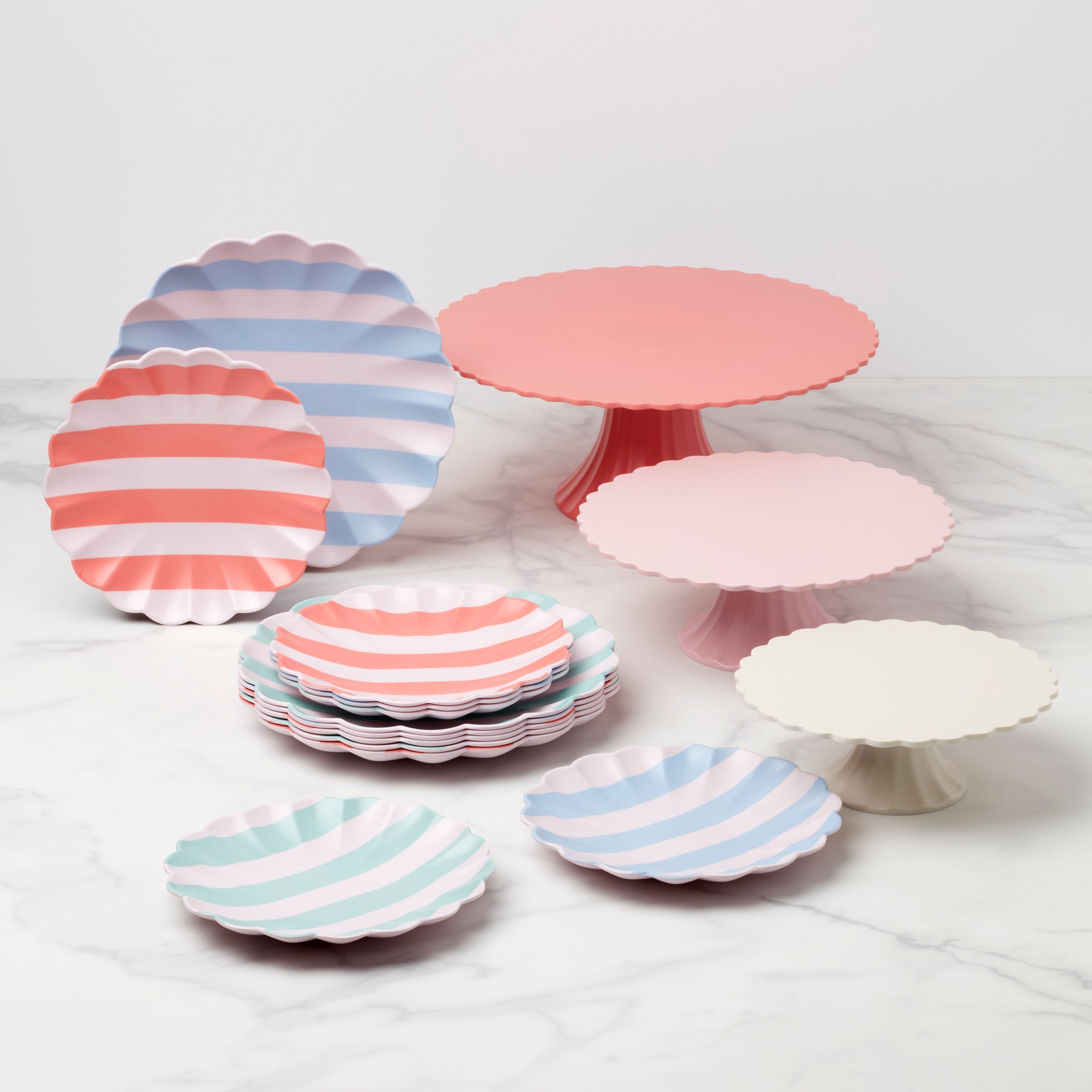 Large Reusable Bamboo Cake Stand, Pink